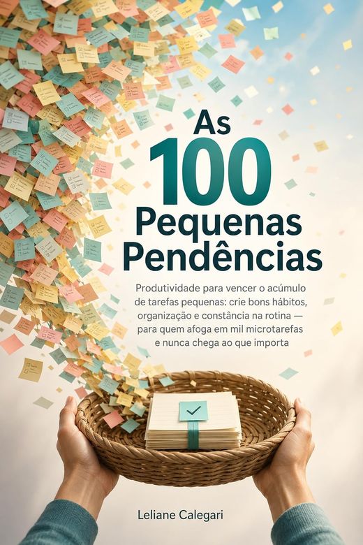 Capa do livro As Pequenas Pendências, de Leliane Calegari — sobre o acúmulo de microtarefas do dia