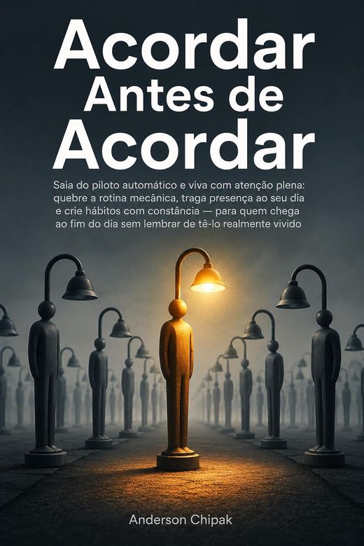Capa do livro Acordar Antes de Acordar, de Anderson Chipak — sobre piloto automático e atenção plena