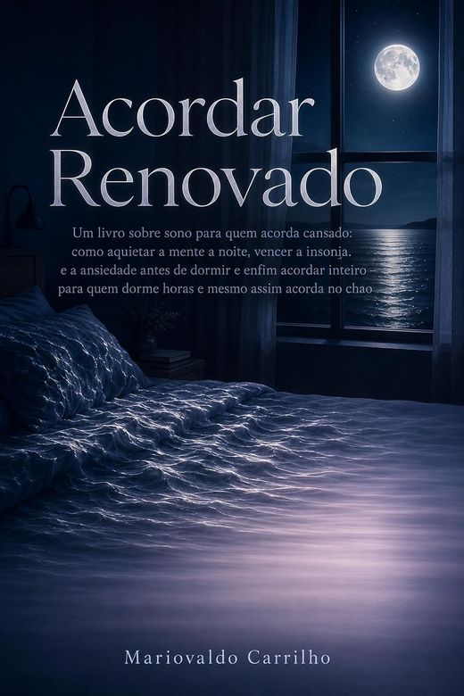 Capa do livro Acordar Renovado, de Mariovaldo Carrilho — sobre insônia, sono raso e cansaço