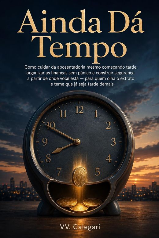 Capa do livro Ainda Dá Tempo, de V.V. Calegari — sobre aposentadoria e finanças para quem começa tarde
