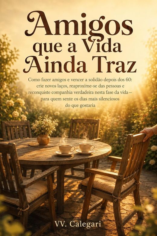 Capa do livro Amigos que a Vida Ainda Traz, de V.V. Calegari — sobre solidão e novas amizades