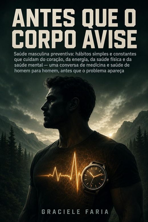 Capa do livro Antes que o Corpo Avise, de Graciele Faria — sobre saúde masculina e prevenção