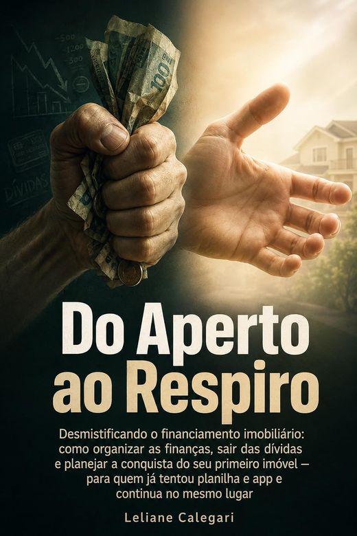Capa do livro Do Aperto ao Respiro, de Leliane Calegari — sobre organizar as finanças e financiar o imóvel