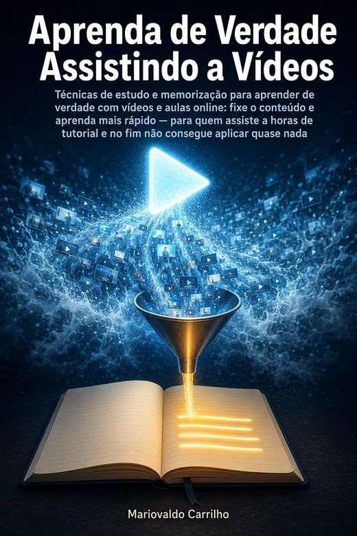 Capa do livro Aprenda de Verdade Assistindo a Vídeos, de Mariovaldo Carrilho — sobre estudar por vídeo