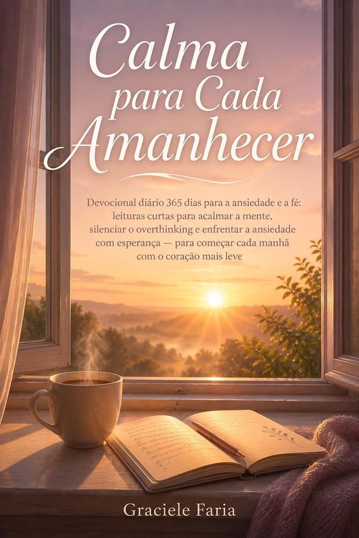 Capa do livro Calma para Cada Amanhecer, de Graciele Faria — devocional diário sobre ansiedade e fé