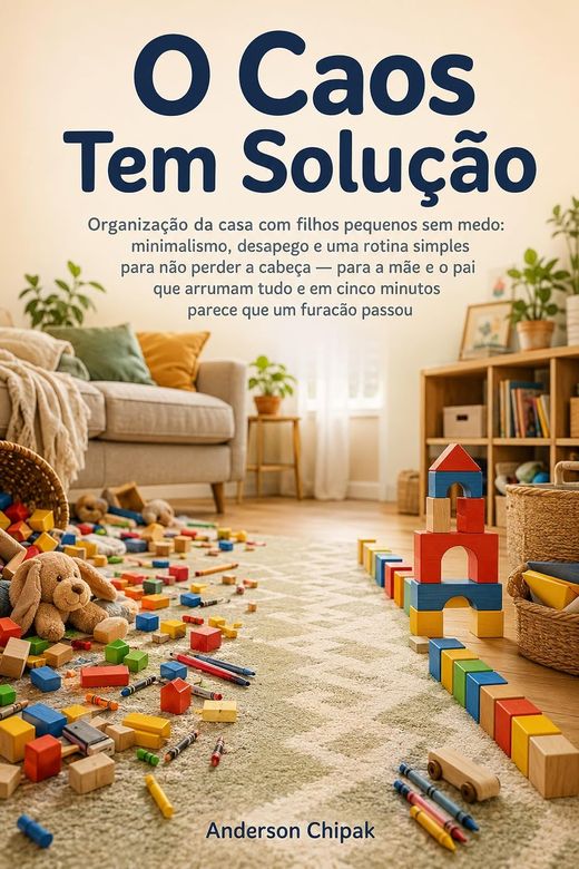 Capa do livro O Caos Tem Solução, de Anderson Chipak — sobre organizar a casa com filhos pequenos