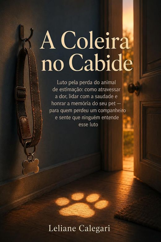 Capa do livro A Coleira no Cabide, de Leliane Calegari — sobre o luto pela perda de um pet