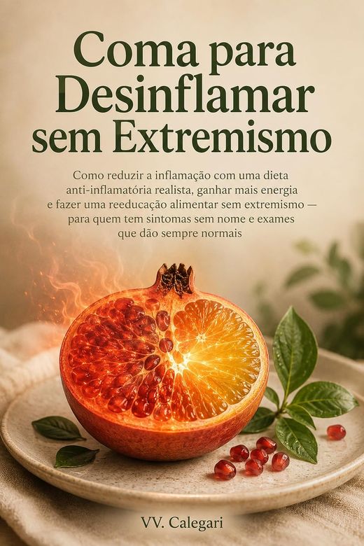Capa do livro Coma para Desinflamar sem Extremismo, de V.V. Calegari — sobre inflamação e alimentação