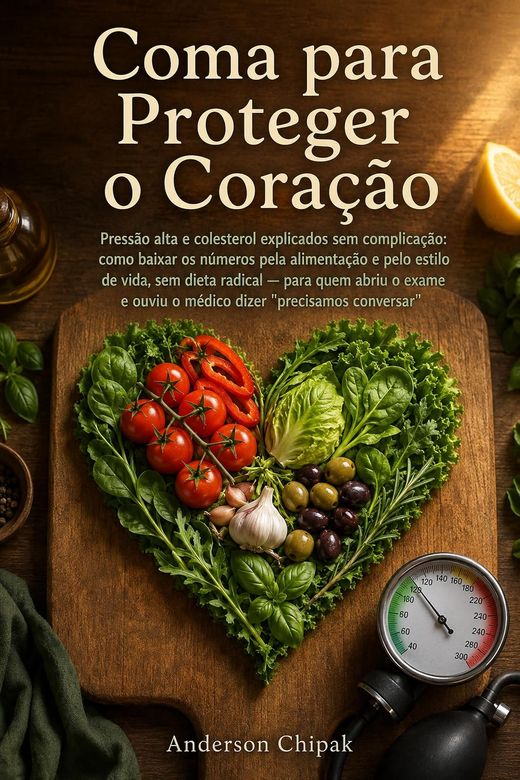 Capa do livro Coma para Proteger o Coração, de Anderson Chipak — sobre pressão alta e colesterol
