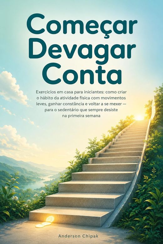 Capa do livro Começar Devagar Conta, de Anderson Chipak — sobre exercícios em casa para quem está começando