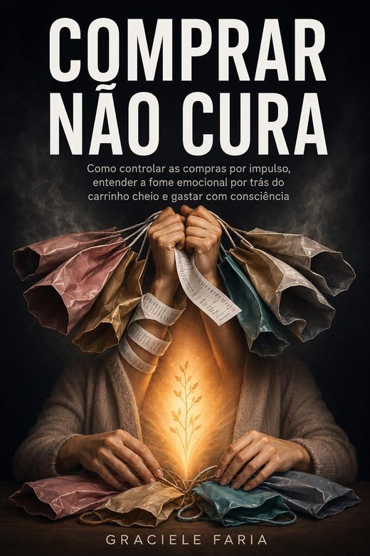 Capa do livro Comprar Não Cura, de Graciele Faria — sobre compras por impulso e controle de gastos
