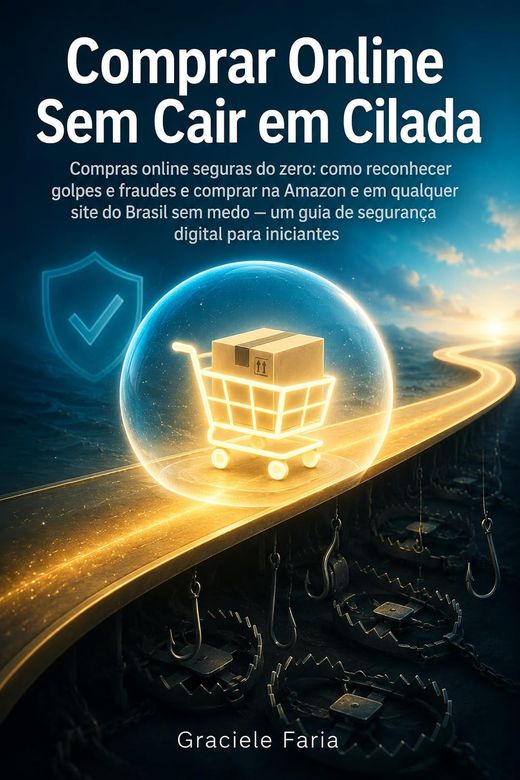 Capa do livro Comprar Online Sem Cair em Cilada, de Graciele Faria — sobre golpes e compras seguras