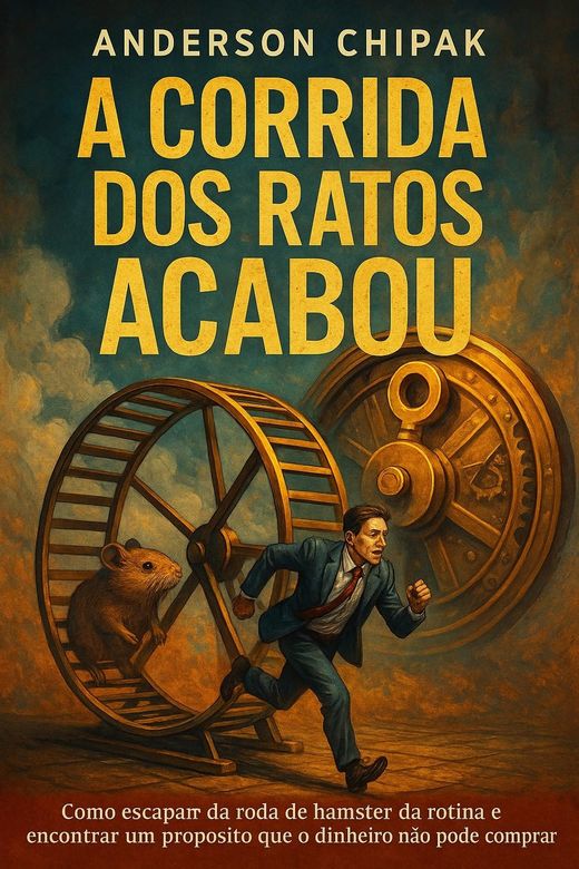 Capa do livro A Corrida dos Ratos Acabou, de Anderson Chipak — sobre exaustão, propósito e fé
