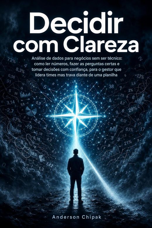 Capa do livro Decidir com Clareza, de Anderson Chipak — sobre leitura de dados para gestores não técnicos