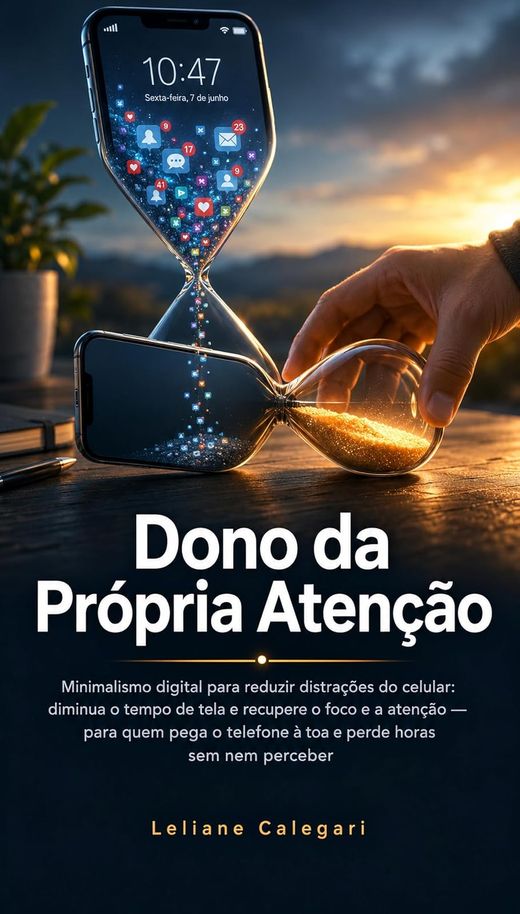 Capa do livro Dono da Própria Atenção, de Leliane Calegari — sobre minimalismo digital e foco