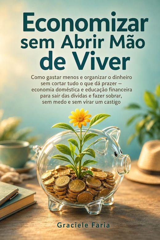 Capa do livro Economizar sem Abrir Mão de Viver, de Graciele Faria — sobre gastar menos sem virar privação