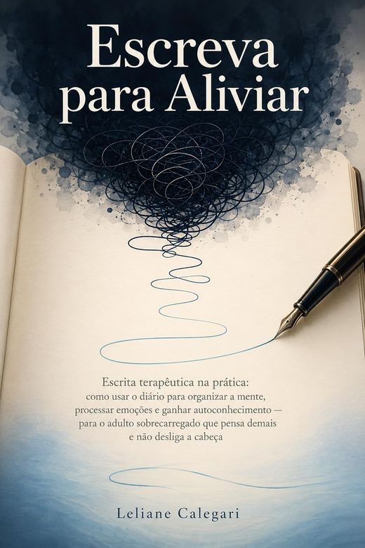 Capa do livro Escreva para Aliviar, de Leliane Calegari — sobre escrita terapêutica e autoconhecimento