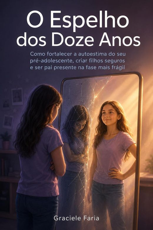 Capa do livro O Espelho dos Doze Anos, de Graciele Faria — sobre autoestima na pré-adolescência