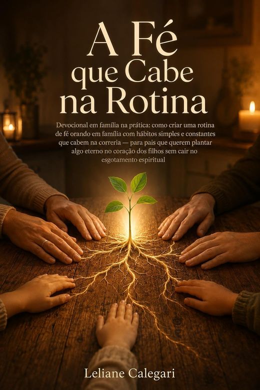 Capa do livro A Fé que Cabe na Rotina, de Leliane Calegari — sobre devocional em família na correria do dia