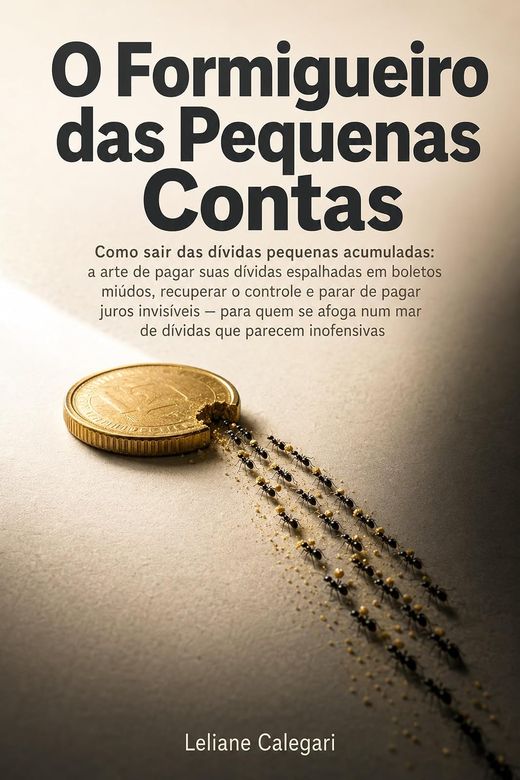 Capa do livro O Formigueiro das Pequenas Contas, de Leliane Calegari — sobre sair das dívidas