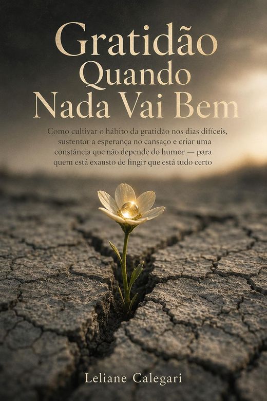 Capa do livro Gratidão Quando Nada Vai Bem, de Leliane Calegari — sobre gratidão em dias difíceis