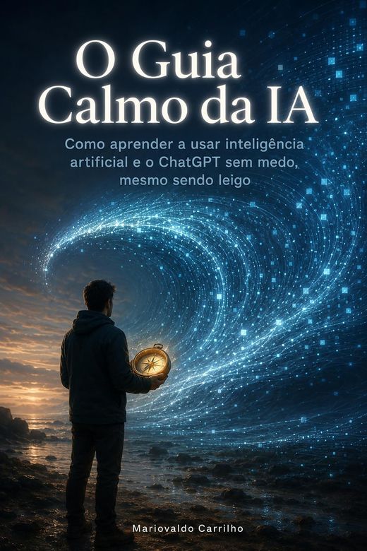 Capa do livro O Guia Calmo da IA, de Mariovaldo Carrilho — sobre usar inteligência artificial sem medo