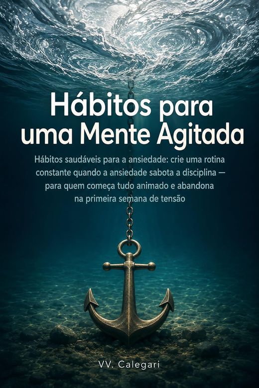 Capa do livro Hábitos para uma Mente Agitada, de V.V. Calegari — sobre rotina e ansiedade