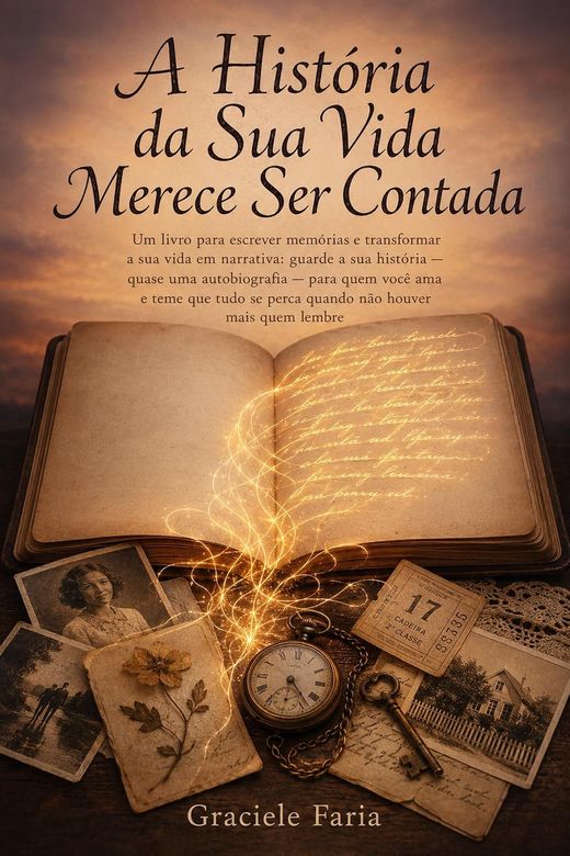 Capa do livro A História da Sua Vida Merece Ser Contada, de Graciele Faria — sobre escrever memórias