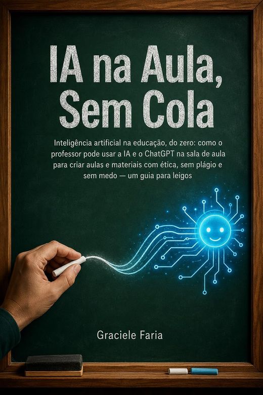 Capa do livro IA na Aula, Sem Cola, de Graciele Faria — sobre inteligência artificial na escola