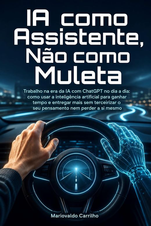 Capa do livro IA como Assistente, Não como Muleta, de Mariovaldo Carrilho — sobre delegar sem depender