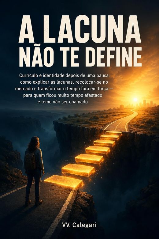 Capa do livro A Lacuna Não Te Define, de V.V. Calegari — sobre currículo com período em branco