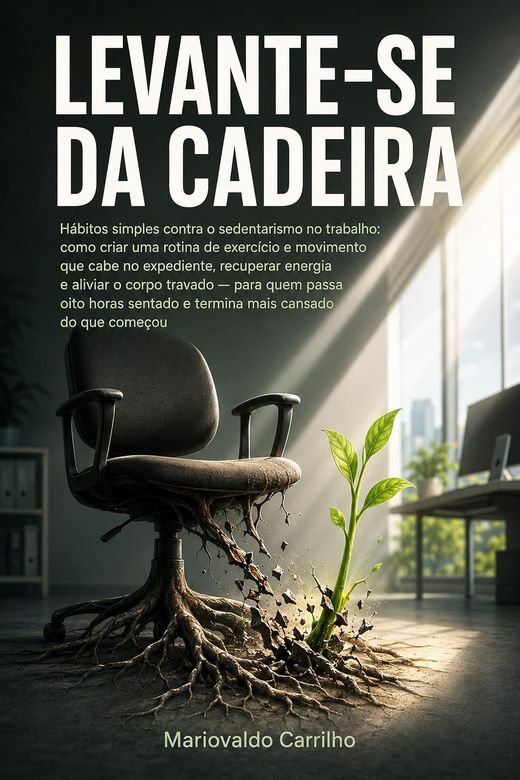 Capa do livro Levante-se da Cadeira, de Mariovaldo Carrilho — sobre sedentarismo no trabalho