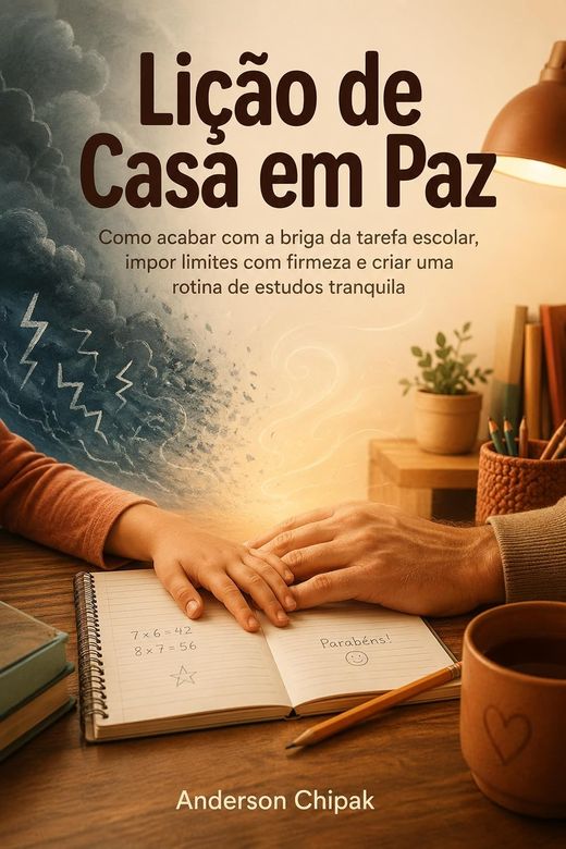 Capa do livro Lição de Casa em Paz, de Anderson Chipak — sobre rotina de estudo sem briga em casa