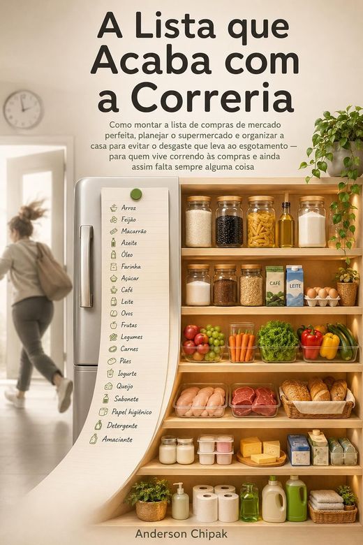 Capa do livro A Lista que Acaba com a Correria, de Anderson Chipak — sobre lista de compras e rotina da casa