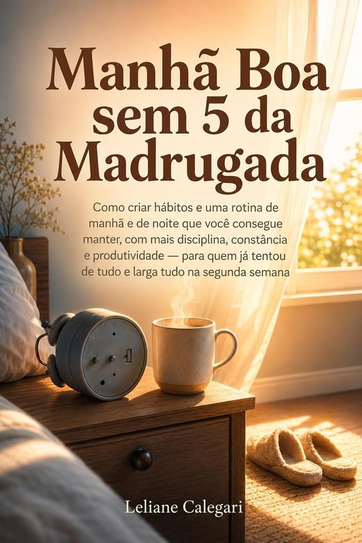 Capa do livro de Leliane Calegari — sobre hábitos, rotina de manhã e de noite que se sustentam