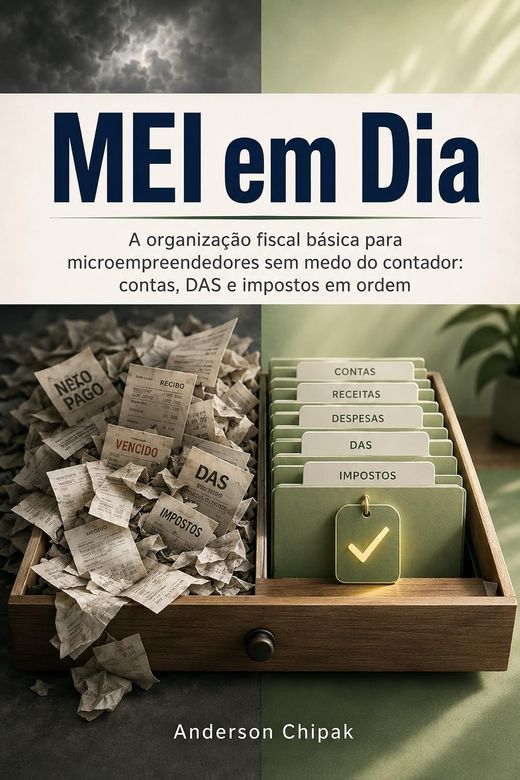Capa do livro MEI em Dia, de Anderson Chipak — sobre organização fiscal do microempreendedor