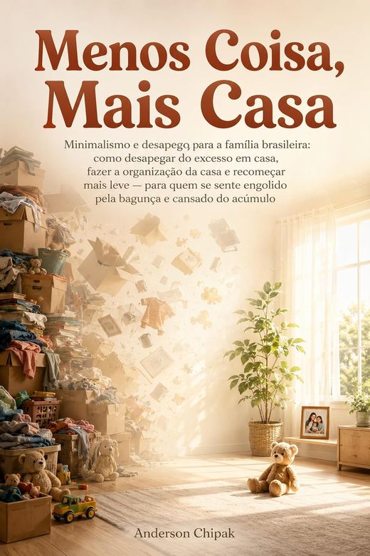 Capa do livro Menos Coisa, Mais Casa, de Anderson Chipak — sobre minimalismo e desapego em família
