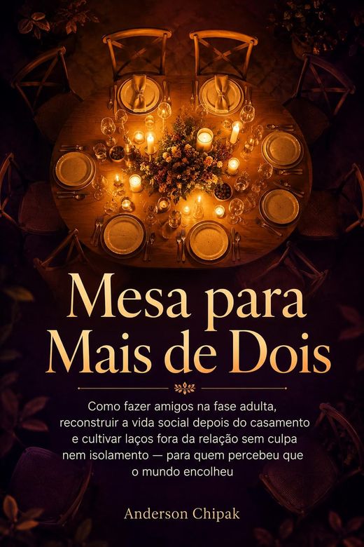 Capa do livro Mesa para Mais de Dois, de Anderson Chipak — sobre amizade e vida social adulta