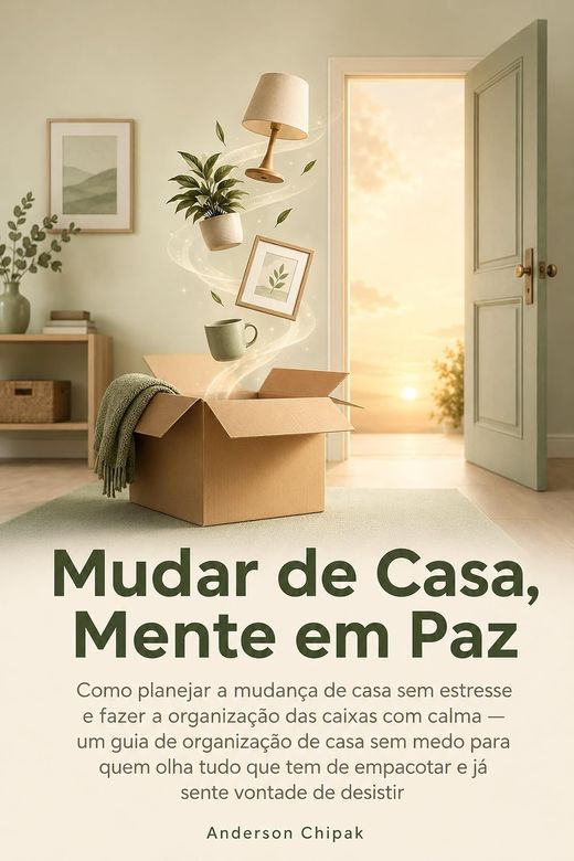 Capa do livro Mudar de Casa, Mente em Paz, de Anderson Chipak — sobre planejar a mudança sem caos