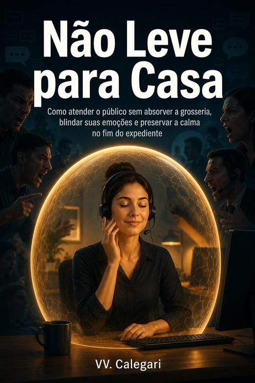 Capa do livro Não Leve para Casa, de V.V. Calegari — sobre atender sem absorver a grosseria