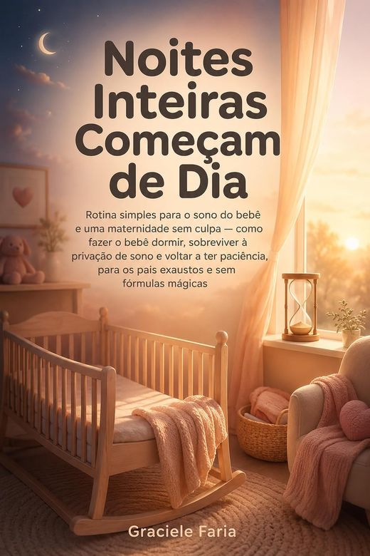 Capa do livro Noites Inteiras Começam de Dia, de Graciele Faria — sobre rotina de sono do bebê