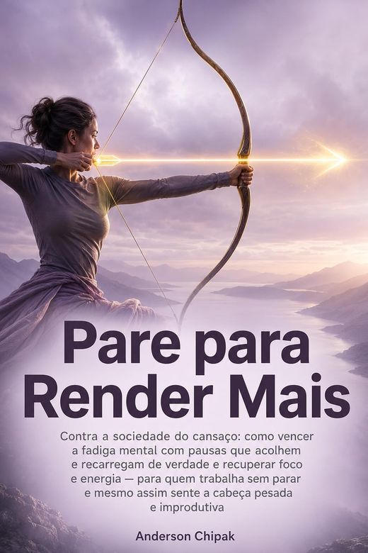 Capa do livro Pare para Render Mais, de Anderson Chipak — sobre fadiga mental, pausas e foco no trabalho