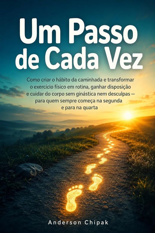 Capa do livro Um Passo de Cada Vez, de Anderson Chipak — sobre o hábito da caminhada