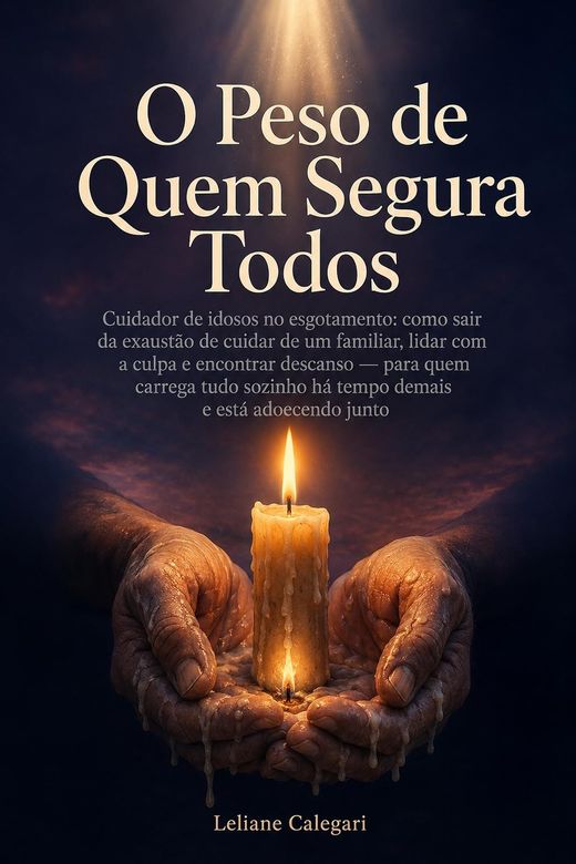 Capa do livro O Peso de Quem Segura Todos, de Leliane Calegari — sobre o cuidador familiar