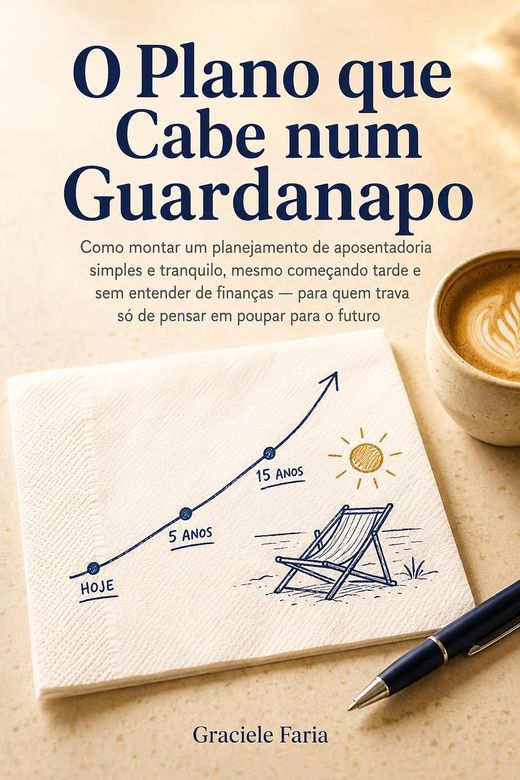 Capa do livro O Plano que Cabe num Guardanapo, de Graciele Faria — sobre planejamento de aposentadoria simples
