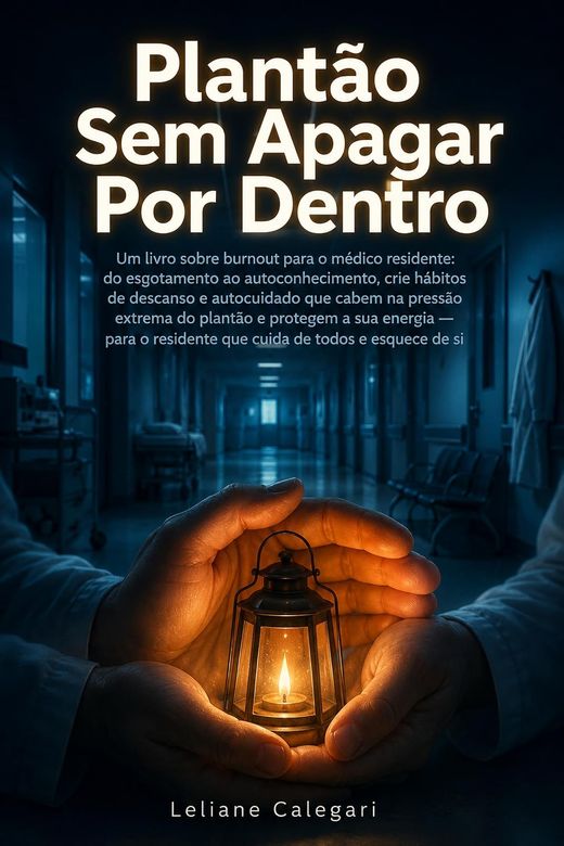 Capa do livro Plantão Sem Apagar Por Dentro, de Leliane Calegari — sobre esgotamento em plantão e residência