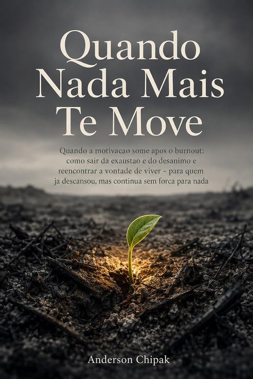 Capa do livro Quando Nada Mais Te Move, de Anderson Chipak — sobre desânimo e falta de vontade após o burnout