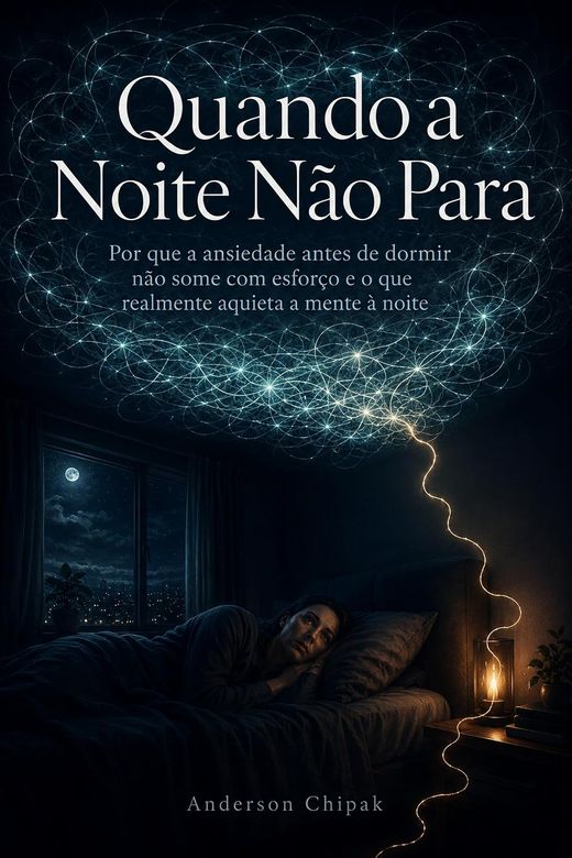 Capa do livro Quando a Noite Não Para, de Anderson Chipak — sobre ansiedade noturna e mente acelerada