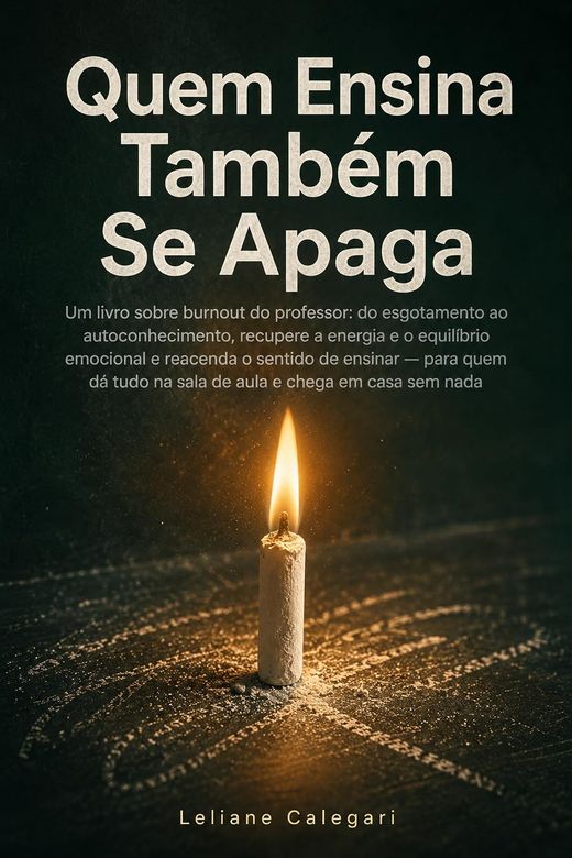 Capa do livro Quem Ensina Também Se Apaga, de Leliane Calegari — sobre o esgotamento do professor