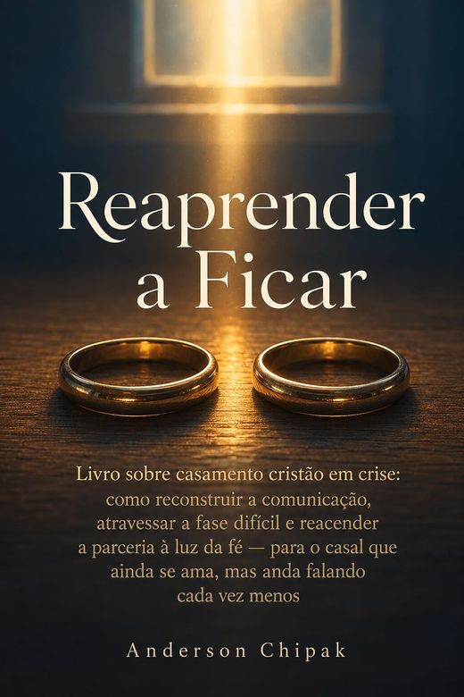 Capa do livro Reaprender a Ficar, de Anderson Chipak — sobre casamento cristão em crise e reaproximação
